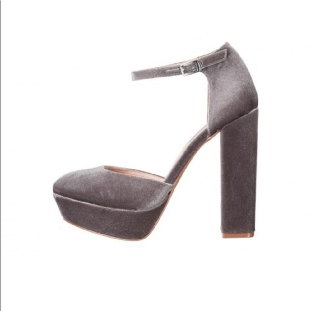Steve Madden Grey Velvet Platform
